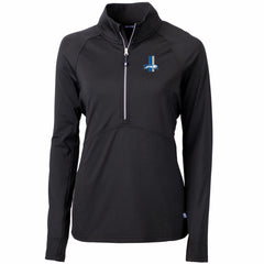 Detroit Lions Cutter & Buck Women's Throwback Logo Adapt Eco Knit Stretch Recycled Half-Zip Pullover Top Black
