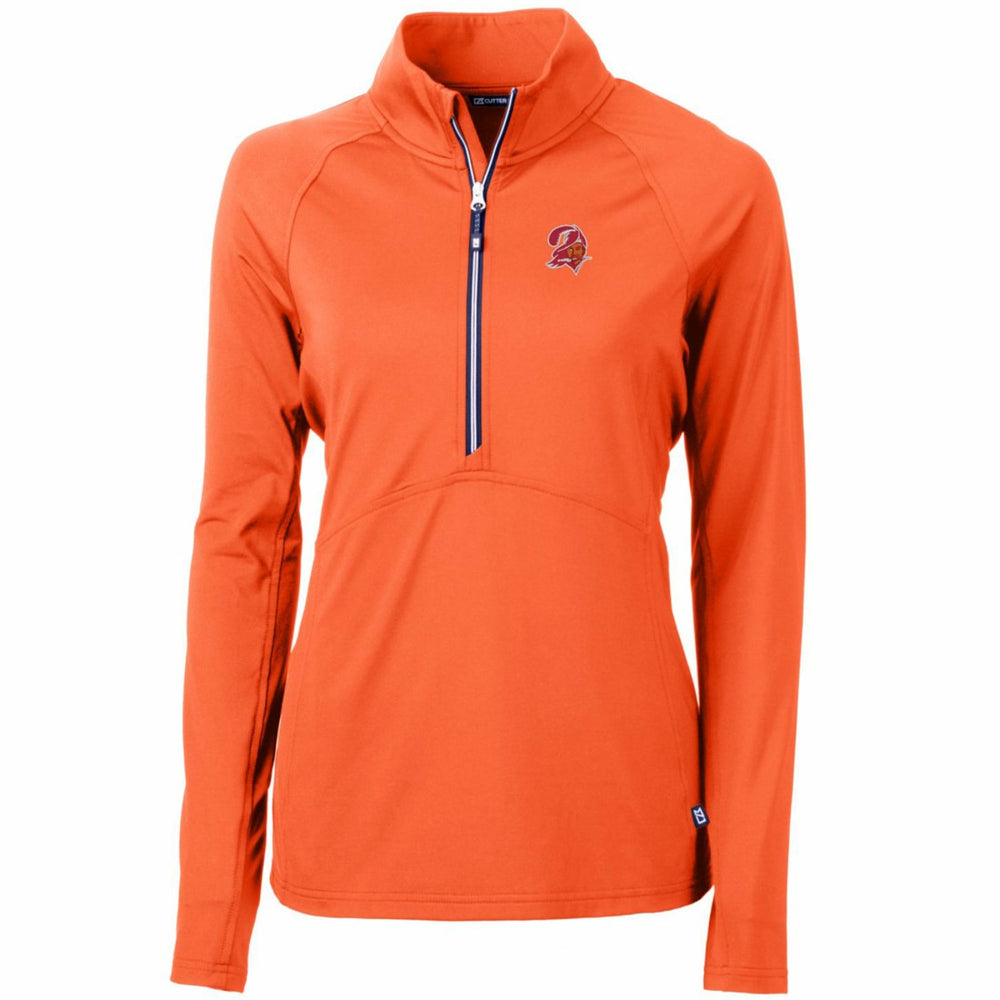 Tampa Bay Buccaneers Cutter & Buck Women's Throwback Logo Adapt Eco Knit Stretch Recycled Half-Zip Pullover Top Orange
