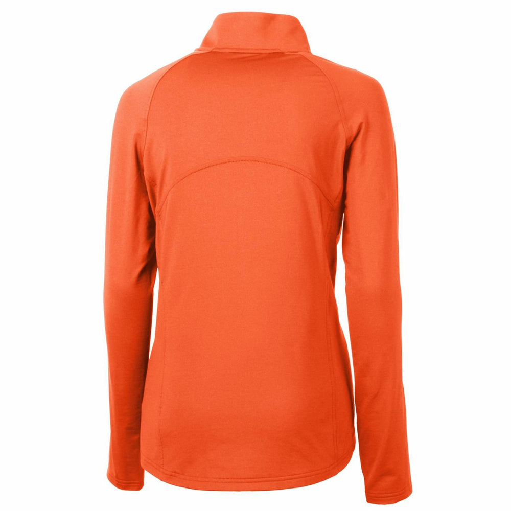 Tampa Bay Buccaneers Cutter & Buck Women's Throwback Logo Adapt Eco Knit Stretch Recycled Half-Zip Pullover Top Orange