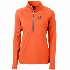 Denver Broncos Cutter & Buck Women's Throwback Logo Adapt Eco Knit Stretch Recycled Half-Zip Pullover Top Orange