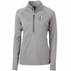 Detroit Lions Cutter & Buck Women's Throwback Logo Adapt Eco Knit Stretch Recycled Half-Zip Pullover Top Gray