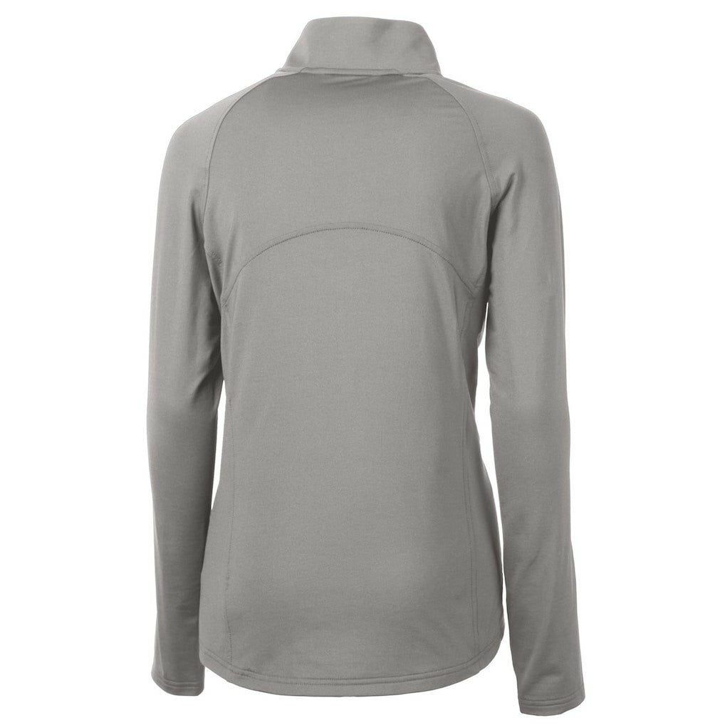 Denver Broncos Cutter & Buck Women's Throwback Logo Adapt Eco Knit Stretch Recycled Half-Zip Pullover Top Gray