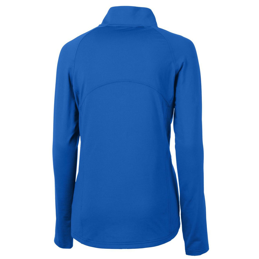 Denver Broncos Cutter & Buck Women's Throwback Logo Adapt Eco Knit Stretch Recycled Half-Zip Pullover Top Royal