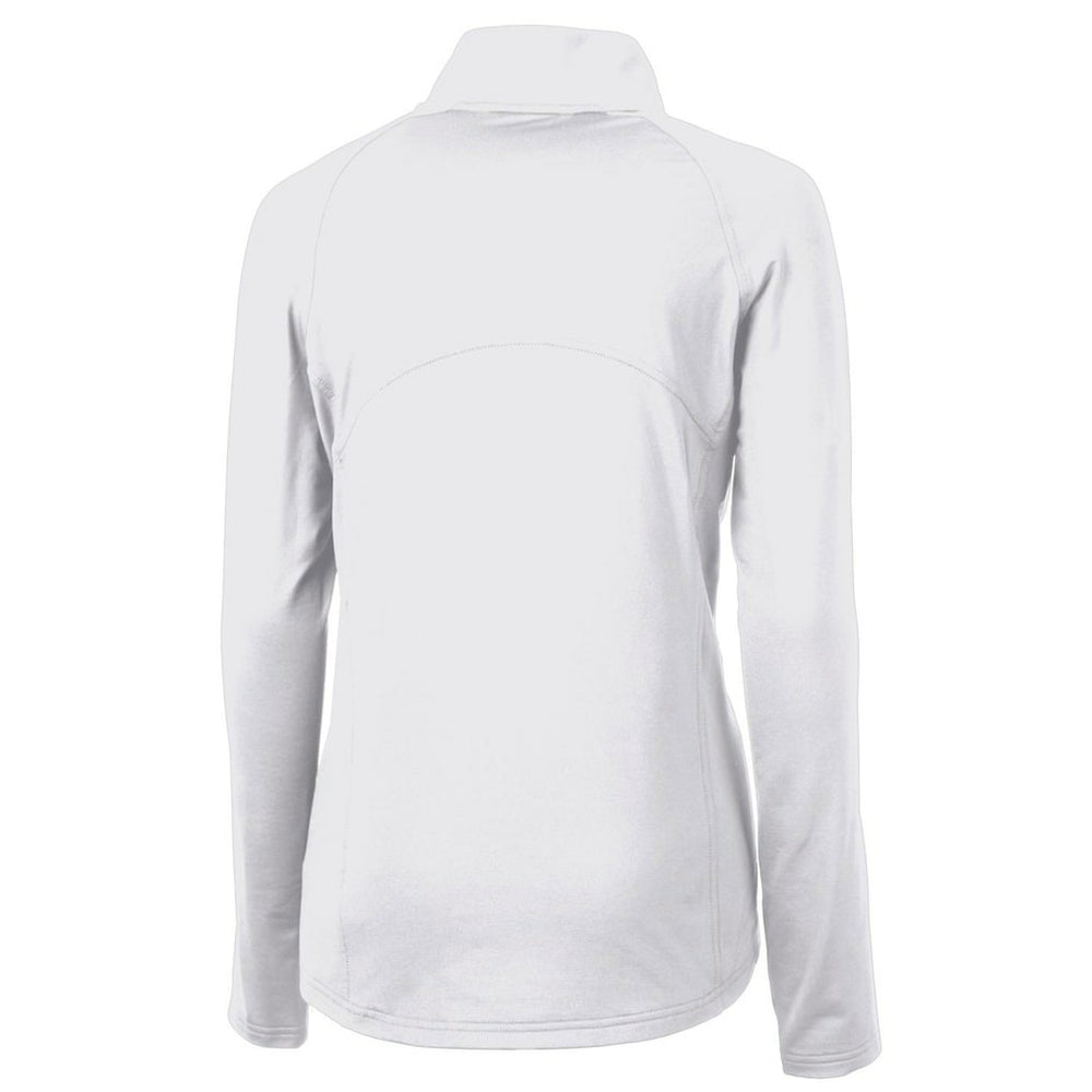 Seattle Seahawks Cutter & Buck Women's Throwback Logo Adapt Eco Knit Stretch Recycled Half-Zip Pullover Top White