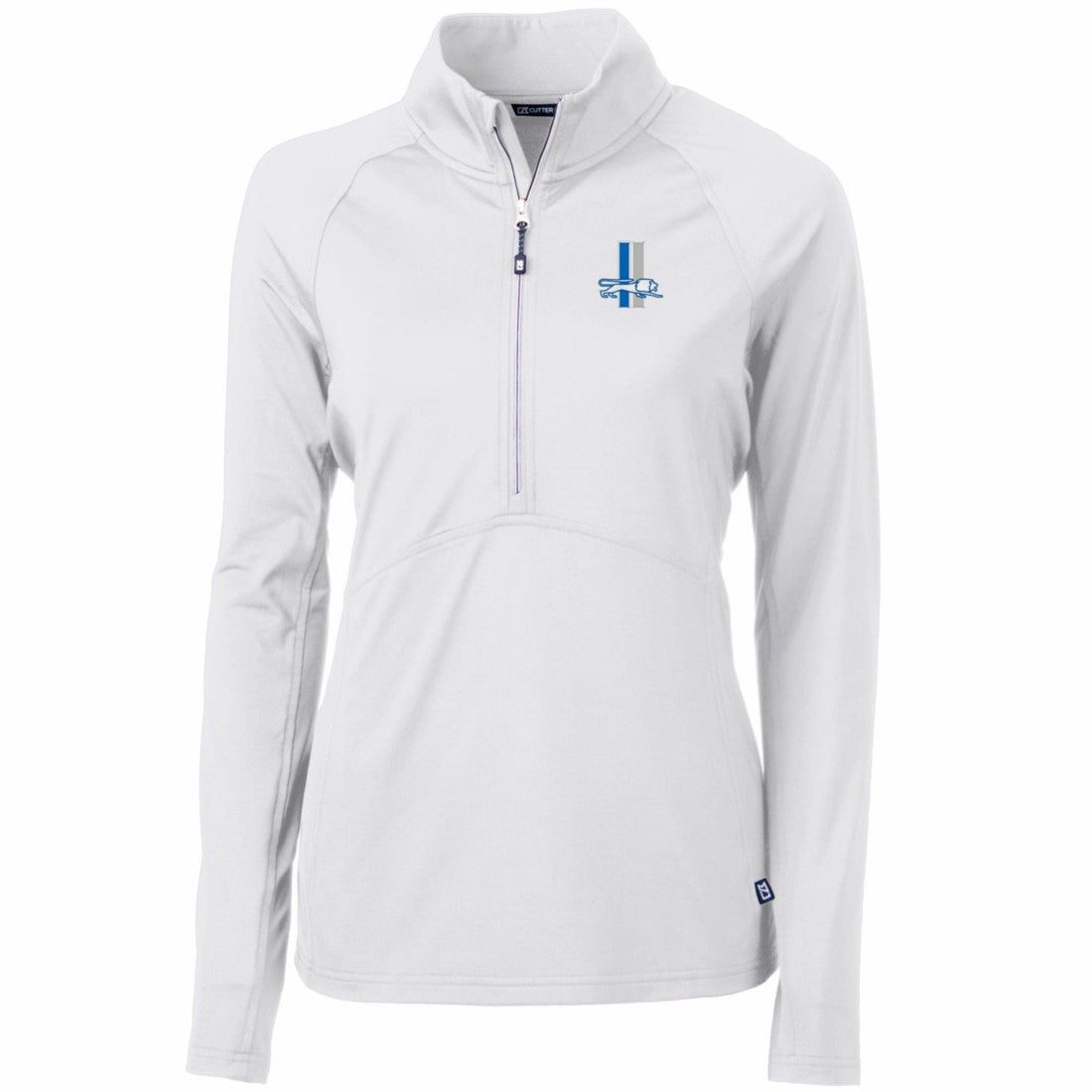 Detroit Lions Cutter & Buck Women's Throwback Logo Adapt Eco Knit Stretch Recycled Half-Zip Pullover Top White