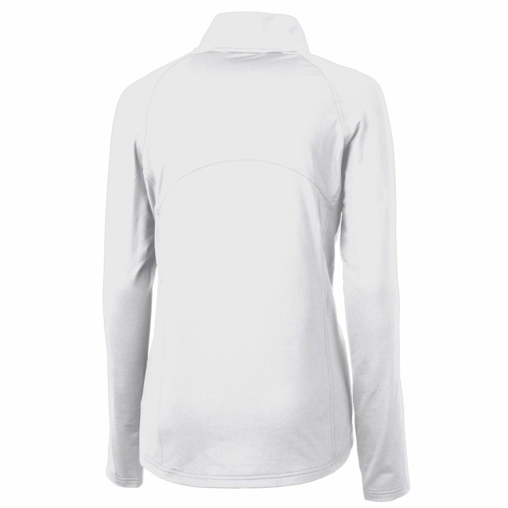 Denver Broncos Cutter & Buck Women's Throwback Logo Adapt Eco Knit Stretch Recycled Half-Zip Pullover Top White