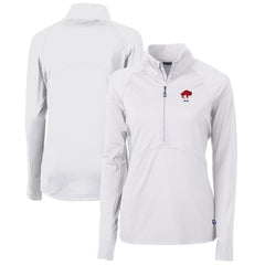 Buffalo Bills Cutter & Buck Women's Throwback Logo Adapt Eco Knit Stretch Recycled Half-Zip Pullover Top White