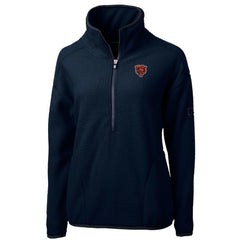Chicago Bears Cutter & Buck Women's Throwback Logo Cascade Eco Sherpa Fleece Half-Zip Pullover Jacket Navy