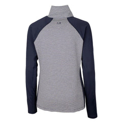 Los Angeles Chargers Cutter & Buck Women's Throwback Logo Forge Tonal Stripe Stretch Half-Zip Pullover Top Navy
