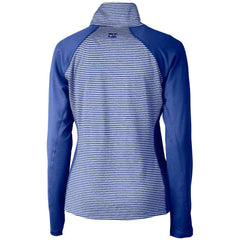 Seattle Seahawks Cutter & Buck Women's Throwback Logo Forge Tonal Stripe Stretch Half-Zip Pullover Top Royal