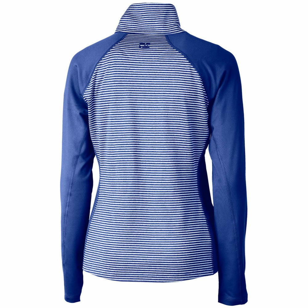 Denver Broncos Cutter & Buck Women's Throwback Logo Forge Tonal Stripe Stretch Half-Zip Pullover Top Royal