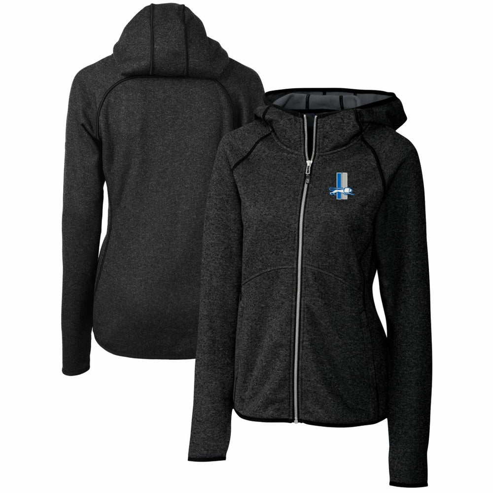 Detroit Lions Cutter & Buck Women's Throwback Logo Mainsail Full-Zip Jacket Heather Charcoal