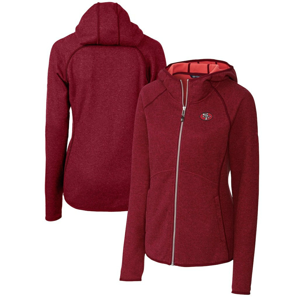 San Francisco 49ers Cutter & Buck Women's Throwback Logo Mainsail Full-Zip Jacket Scarlet