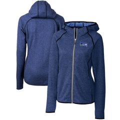Seattle Seahawks Cutter & Buck Women's Throwback Logo Mainsail Full-Zip Jacket Heather Royal