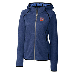 Denver Broncos Cutter & Buck Women's Throwback Logo Mainsail Full-Zip Jacket Heather Royal