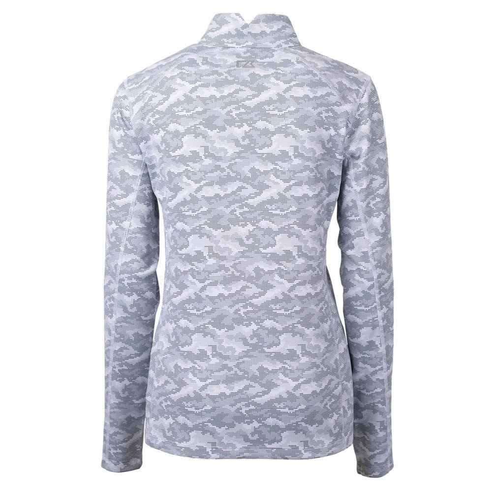 Detroit Lions Cutter & Buck Women's Throwback Logo Traverse Camo Quarter-Zip Pullover Top Charcoal