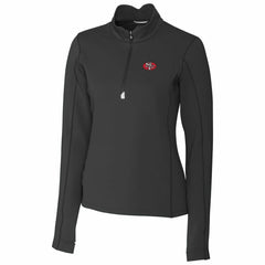 San Francisco 49ers Cutter & Buck Women's Throwback Logo Traverse Stretch Quarter-Zip Pullover Top Black