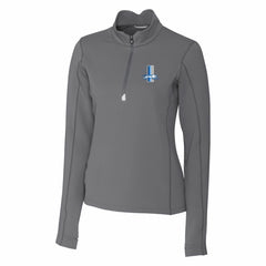 Detroit Lions Cutter & Buck Women's Throwback Logo Traverse Stretch Quarter-Zip Pullover Top Steel