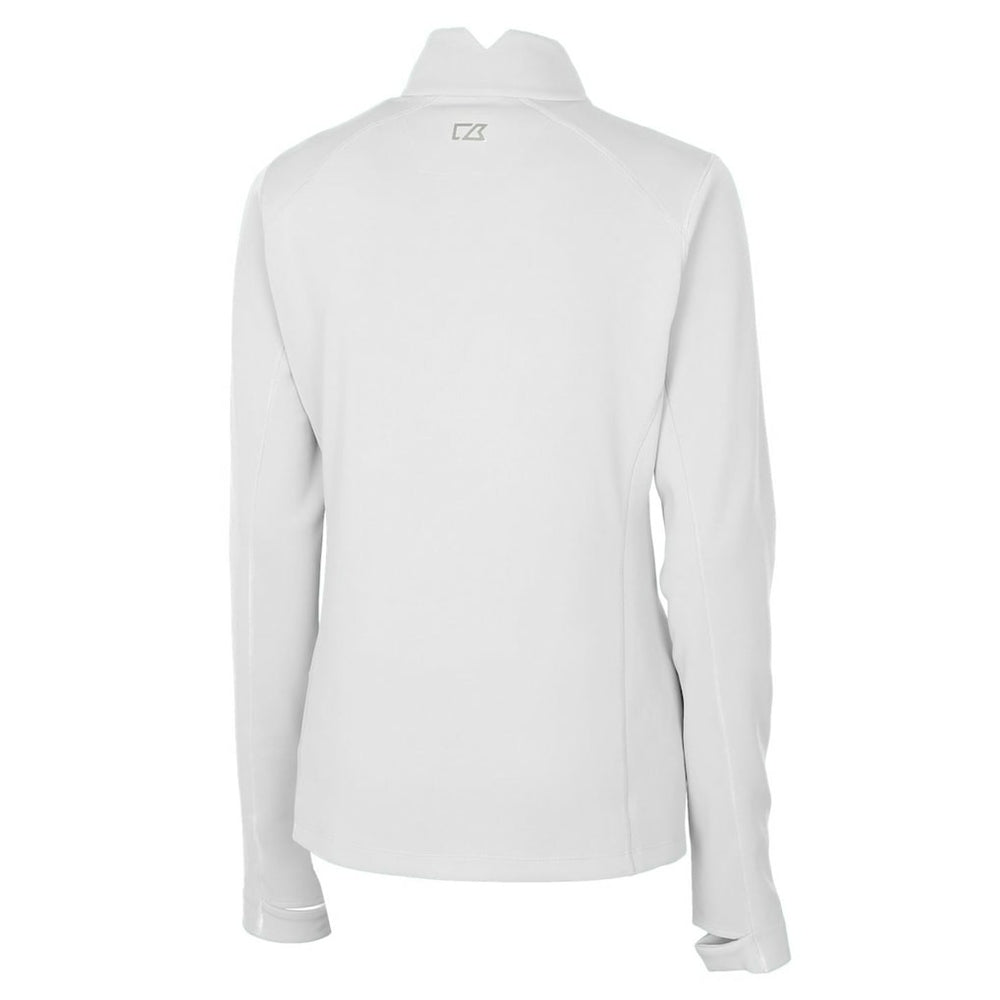 Cincinnati Bengals Cutter & Buck Women's Throwback Logo Traverse Stretch Quarter-Zip Pullover Top White