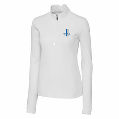 Detroit Lions Cutter & Buck Women's Throwback Logo Traverse Stretch Quarter-Zip Pullover Top White