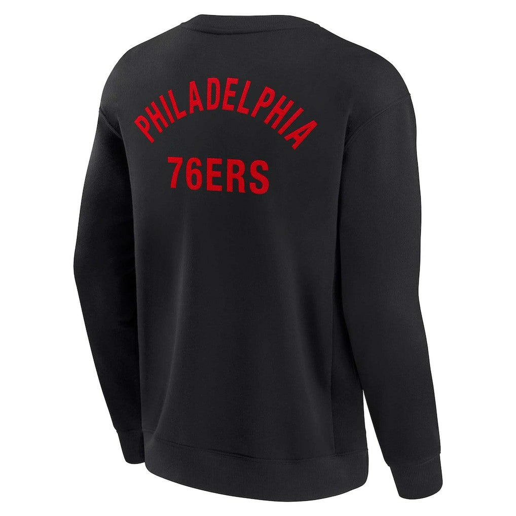 Philadelphia 76ers Unisex Elements Super Soft Fleece Pullover Sweatshirt Black