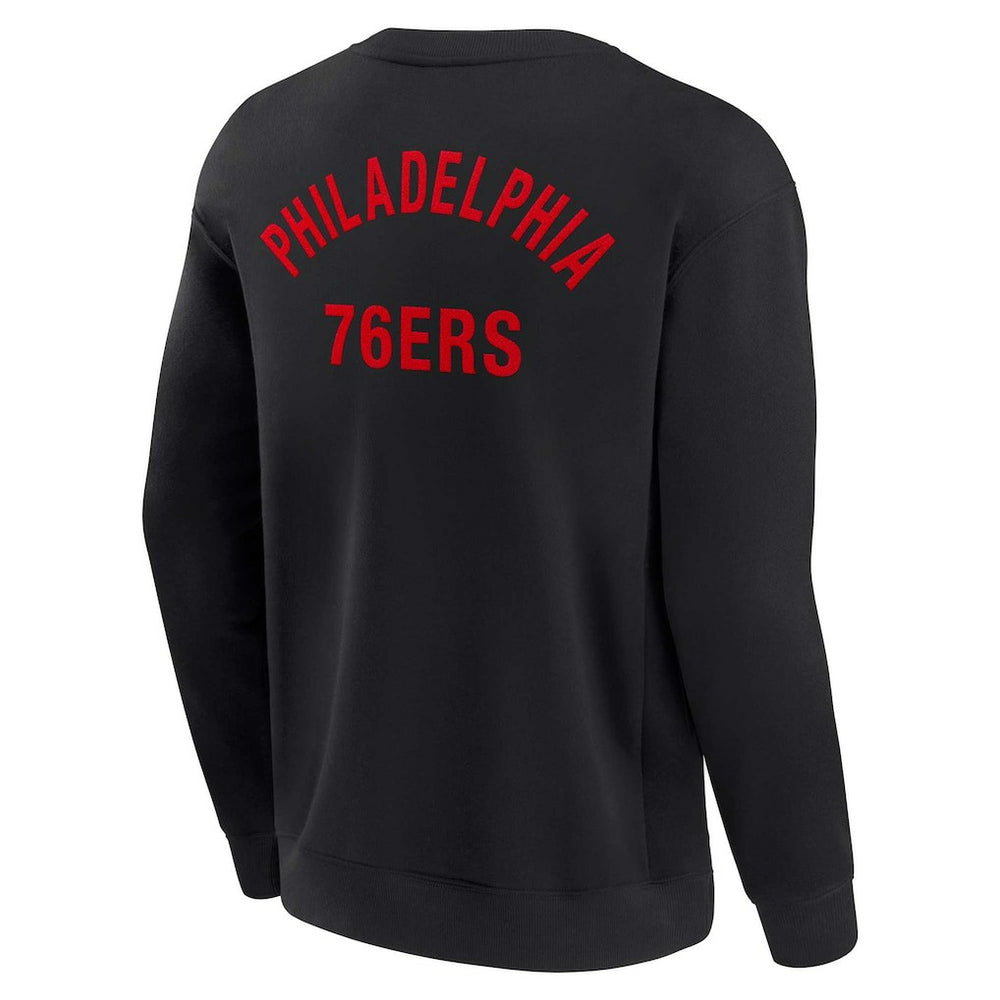Philadelphia 76ers Unisex Elements Super Soft Fleece Pullover Sweatshirt Black