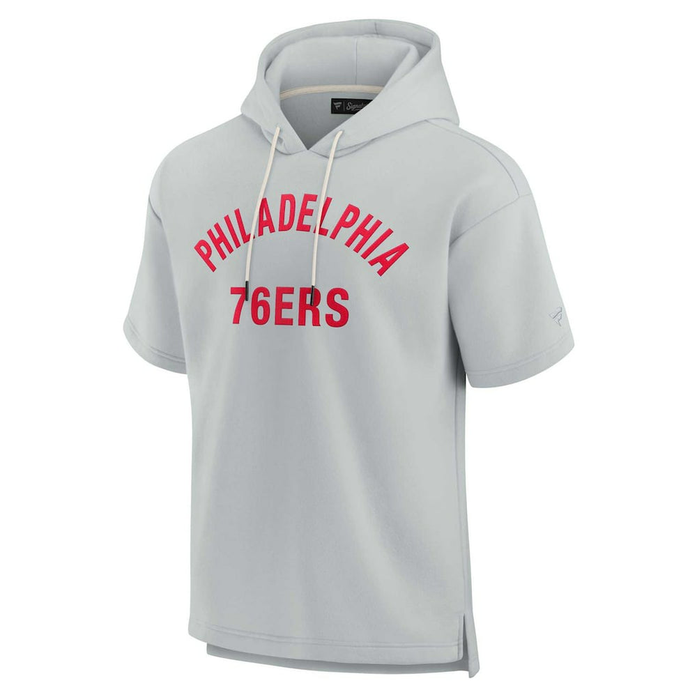 Philadelphia 76ers Unisex Elements Super Soft Fleece Short Sleeve Pullover Hoodie Gray