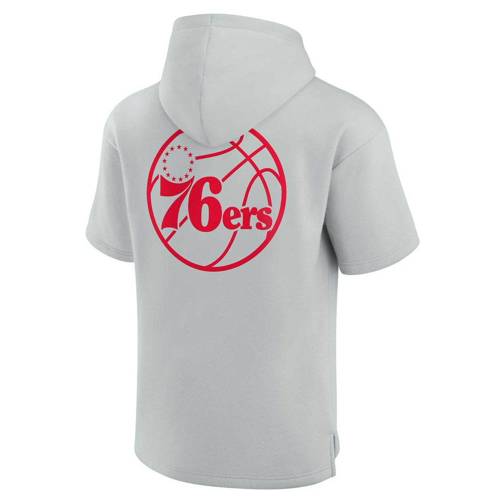 Philadelphia 76ers Unisex Elements Super Soft Fleece Short Sleeve Pullover Hoodie Gray