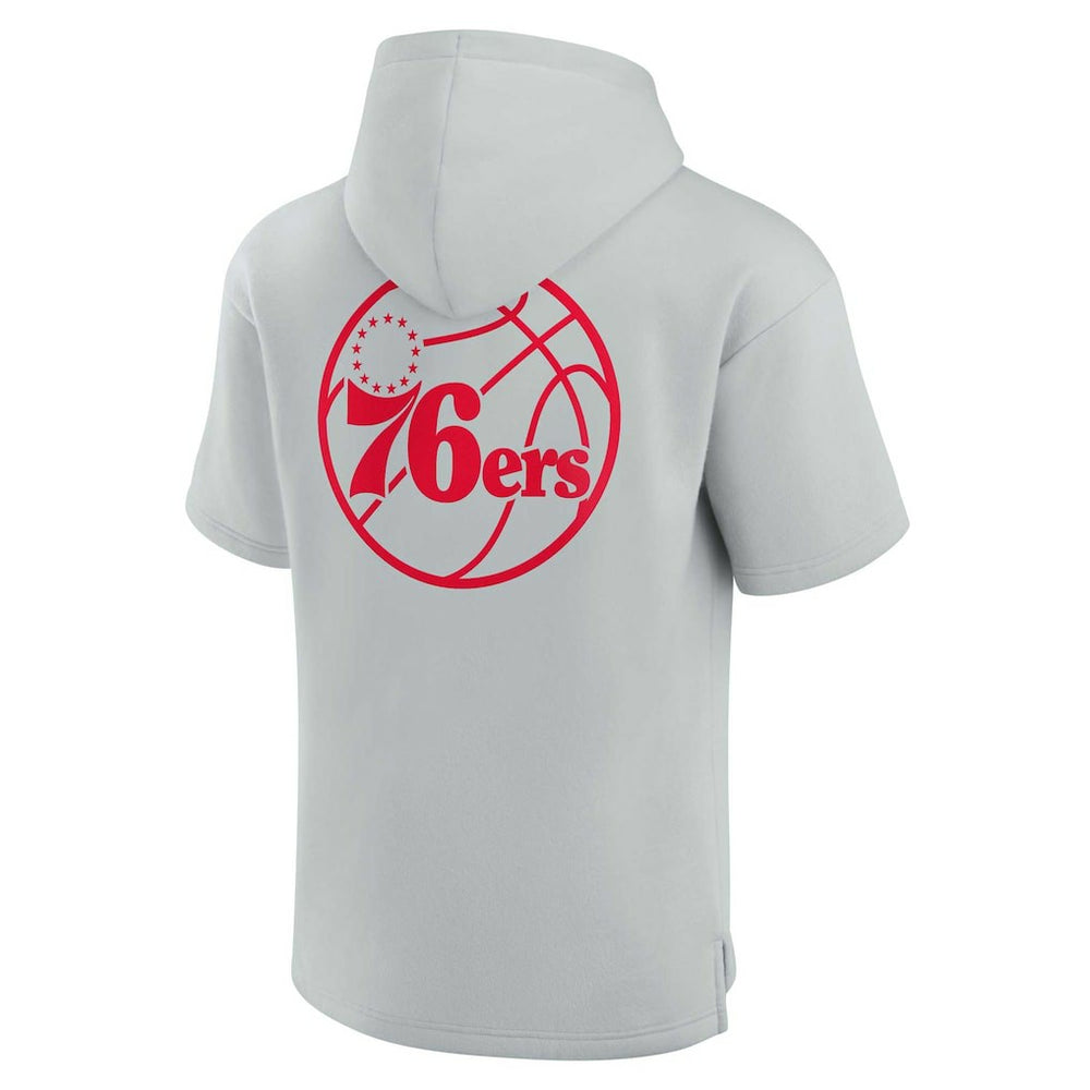 Philadelphia 76ers Unisex Elements Super Soft Fleece Short Sleeve Pullover Hoodie Gray