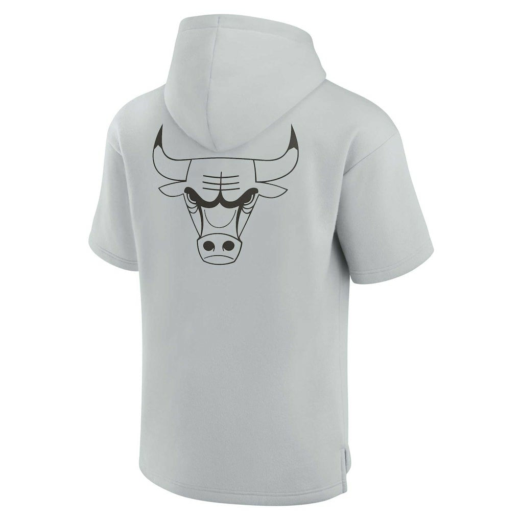 Chicago Bulls Unisex Elements Super Soft Fleece Short Sleeve Pullover Hoodie Gray