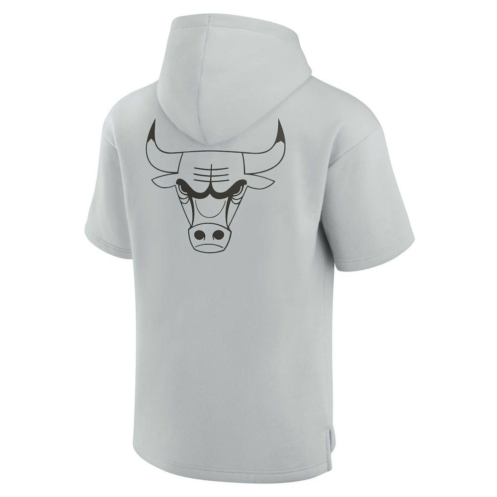 Chicago Bulls Unisex Elements Super Soft Fleece Short Sleeve Pullover Hoodie Gray