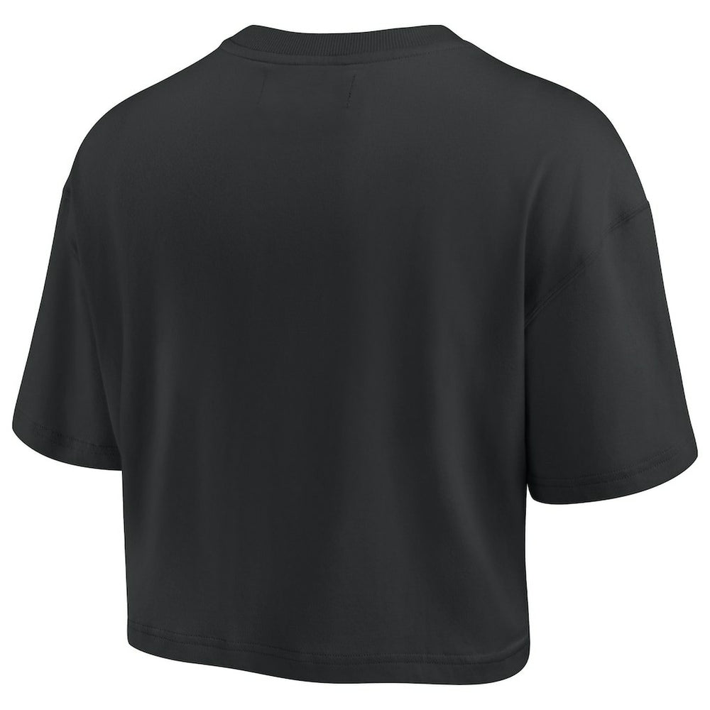 Philadelphia 76ers Women's Elements Super Soft Boxy Cropped T-Shirt Black