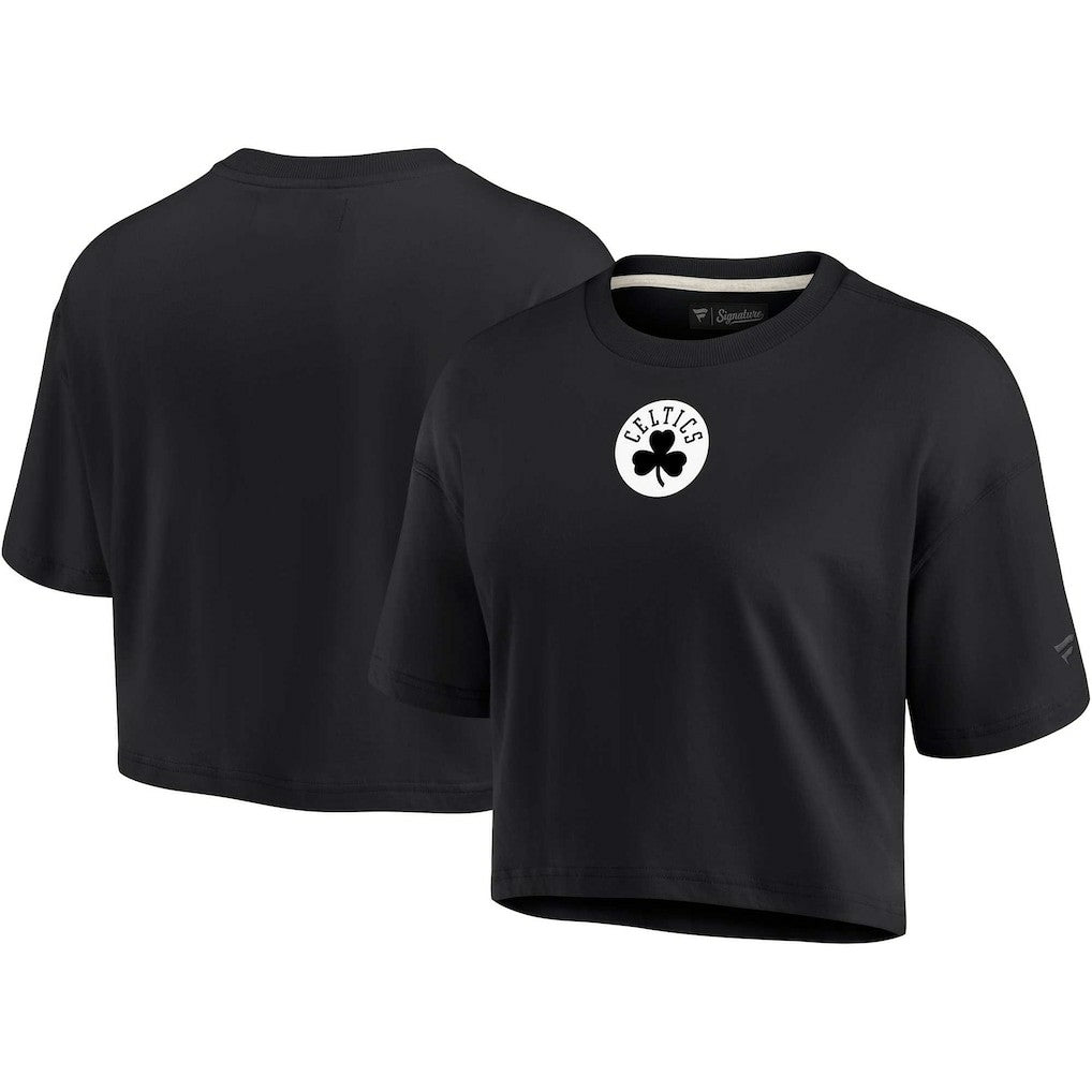Boston Celtics Women's Elements Super Soft Boxy Cropped T-Shirt Black
