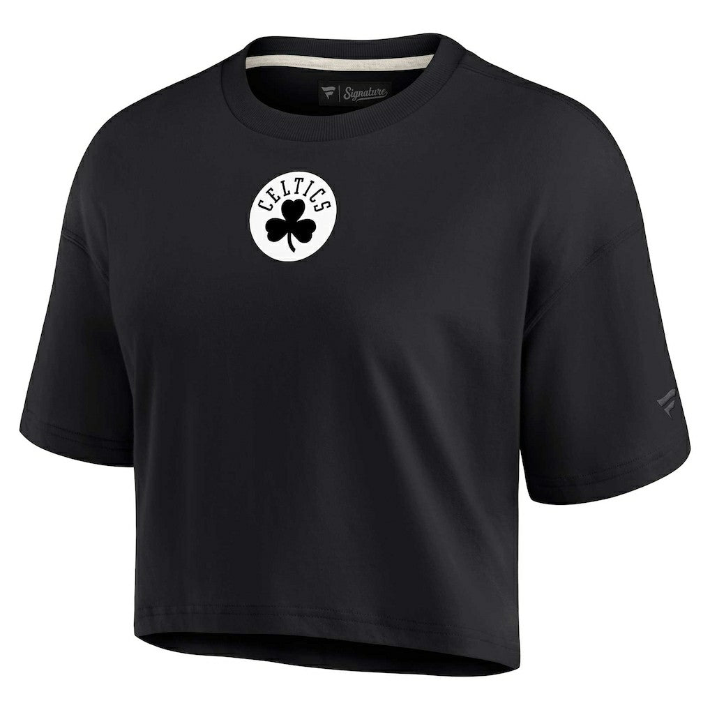 Boston Celtics Women's Elements Super Soft Boxy Cropped T-Shirt Black