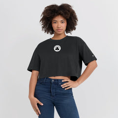 Boston Celtics Women's Elements Super Soft Boxy Cropped T-Shirt Black