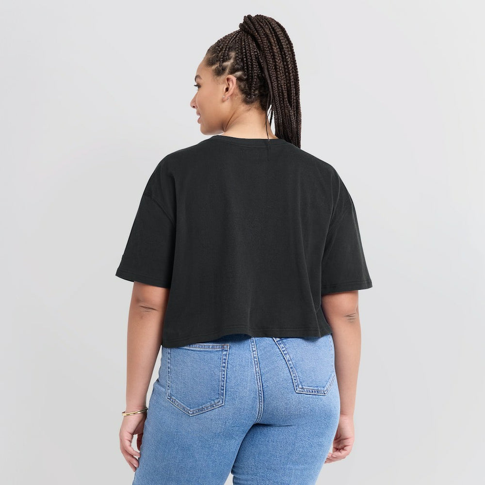 Boston Celtics Women's Elements Super Soft Boxy Cropped T-Shirt Black