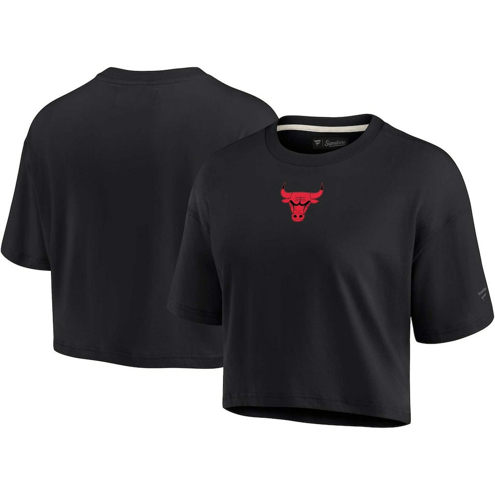Chicago Bulls Women's Elements Super Soft Boxy Cropped T-Shirt Black