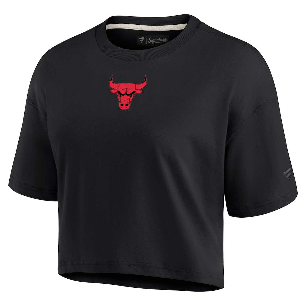 Chicago Bulls Women's Elements Super Soft Boxy Cropped T-Shirt Black