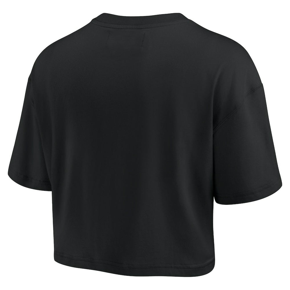 Golden State Warriors Women's Elements Super Soft Boxy Cropped T-Shirt Black
