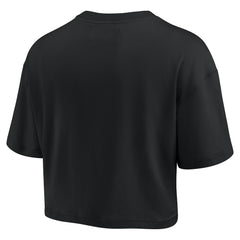 Golden State Warriors Women's Elements Super Soft Boxy Cropped T-Shirt Black