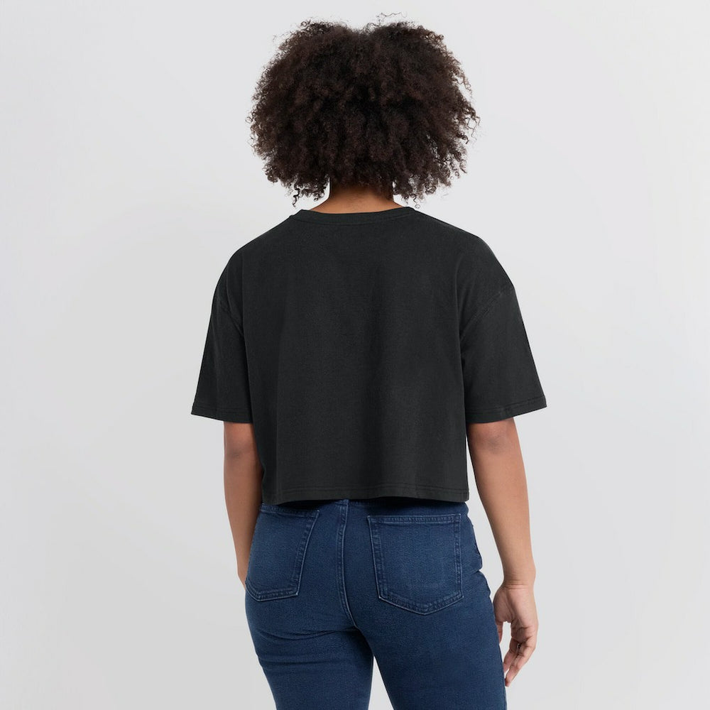 Golden State Warriors Women's Elements Super Soft Boxy Cropped T-Shirt Black
