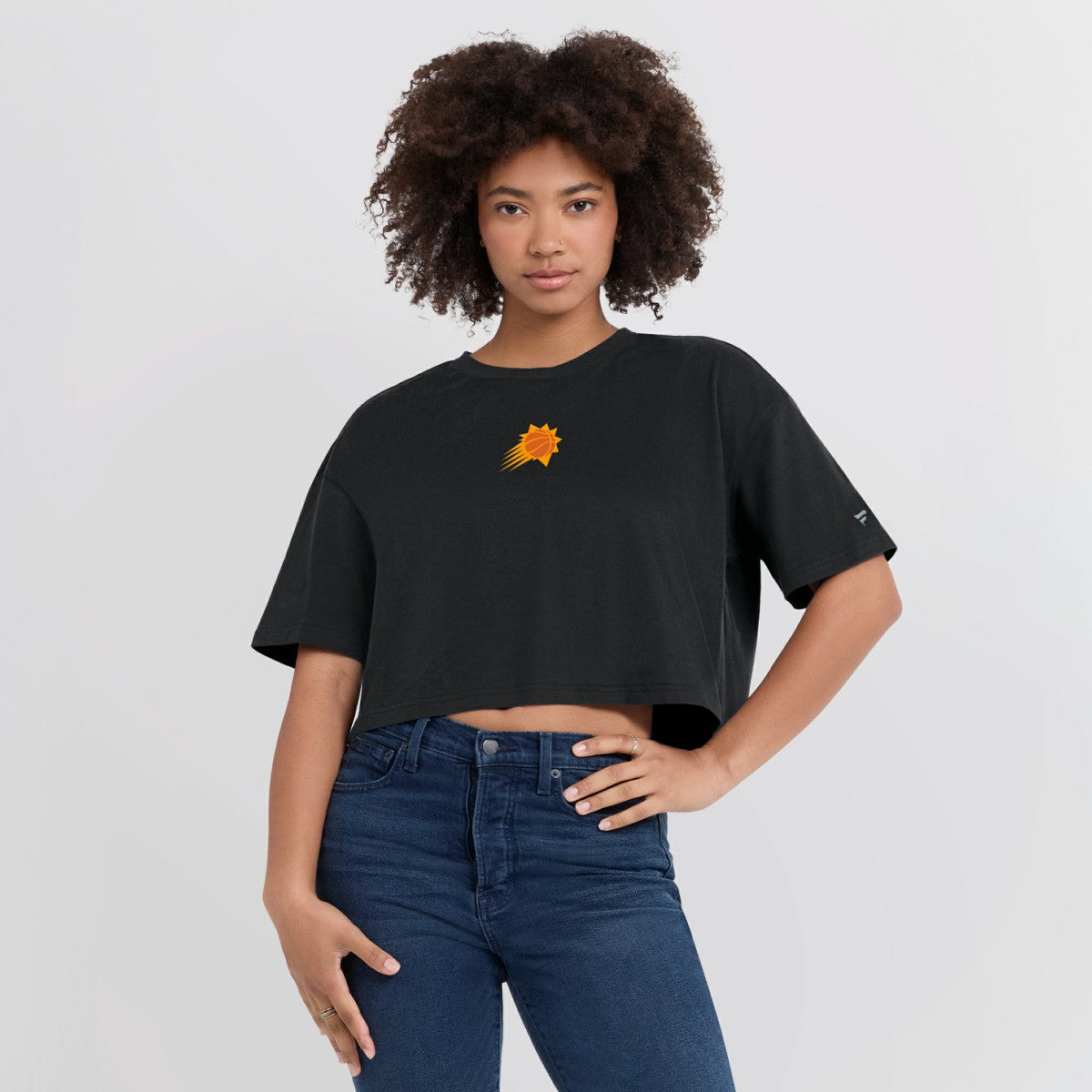 Phoenix Suns Women's Elements Super Soft Boxy Cropped T-Shirt Black