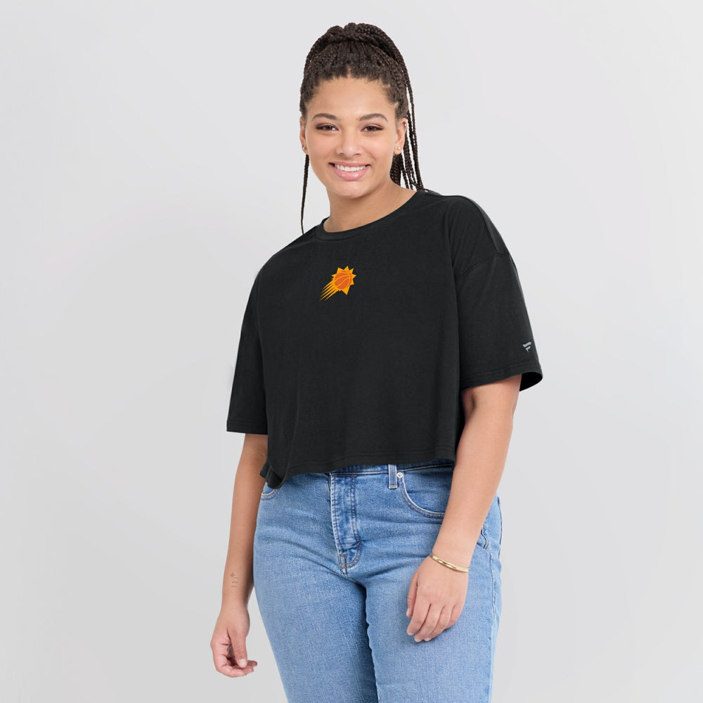 Phoenix Suns Women's Elements Super Soft Boxy Cropped T-Shirt Black