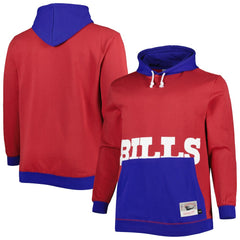 Buffalo Bills Big & Tall Big Face Pullover Hoodie Red/Royal
