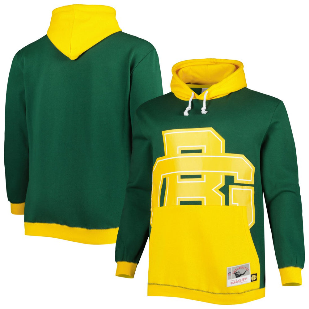 Green Bay Packers Big & Tall Big Face Pullover Hoodie Green/Gold