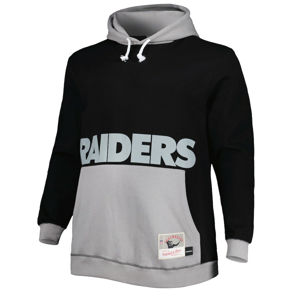 Las Vegas Raiders Big & Tall Big Face Pullover Hoodie Black/Silver