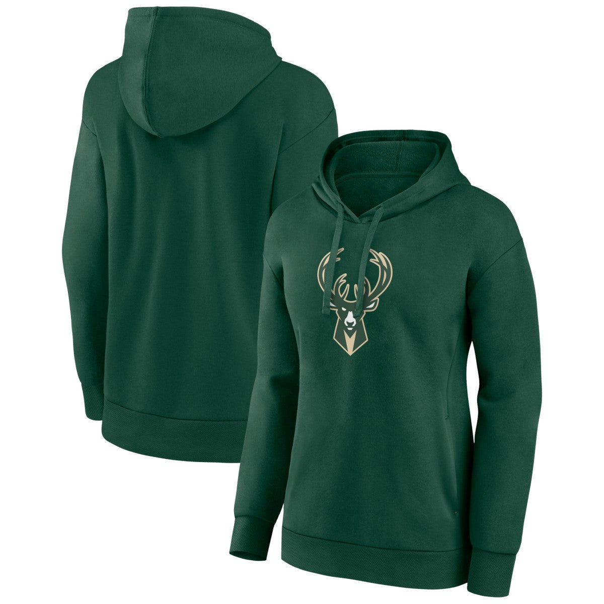 Milwaukee Bucks Women's Team Primary Logo Pullover Hoodie Hunter Green