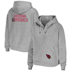 Arizona Cardinals WEAR by Erin Andrews Women's Team Full-Zip Hoodie Heathered Gray