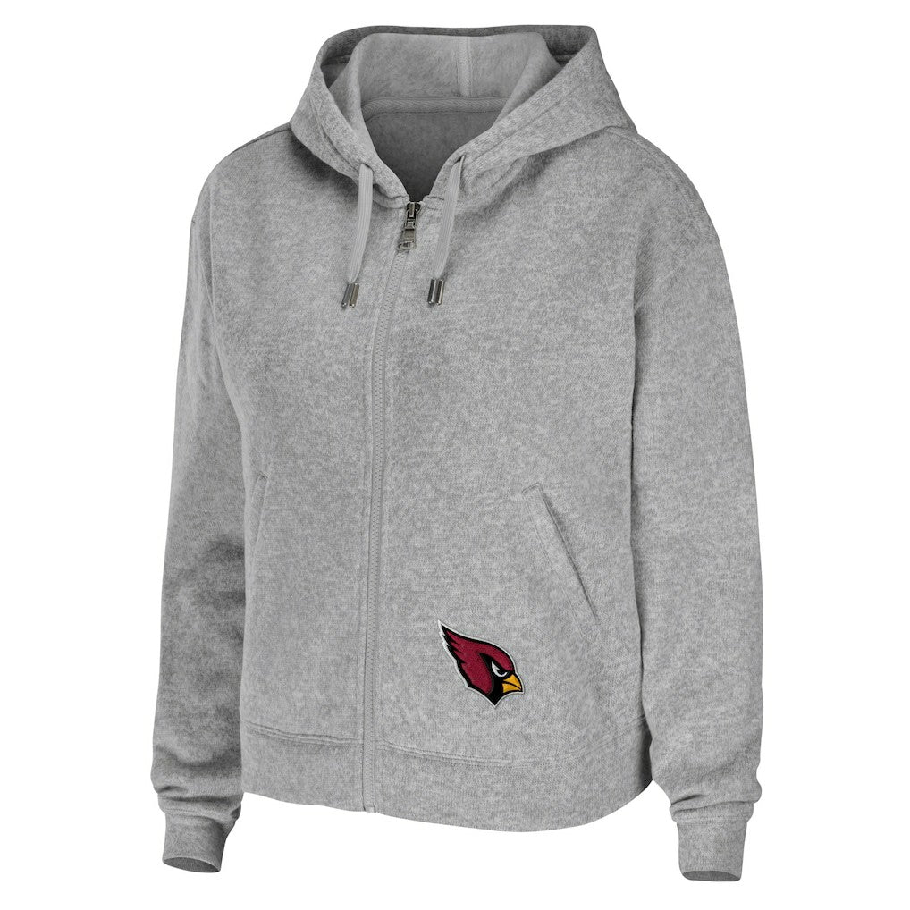 Arizona Cardinals WEAR by Erin Andrews Women's Team Full-Zip Hoodie Heathered Gray