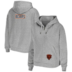 Chicago Bears WEAR by Erin Andrews Women's Team Full-Zip Hoodie Heathered Gray